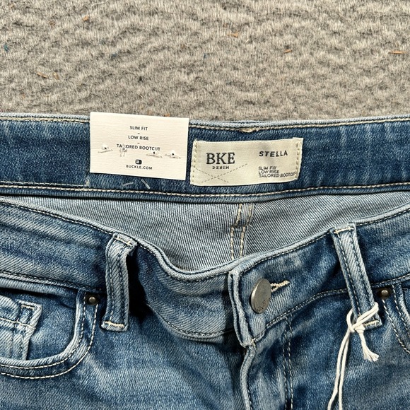 BKE Stella Jeans Women 30XXL 30x38 Medium Wash Bootcut Slim Fit Low Rise Stretch - Picture 3 of 11